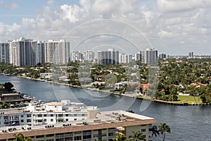 Urban Landscape with view of Golden Isle and dramatic skies