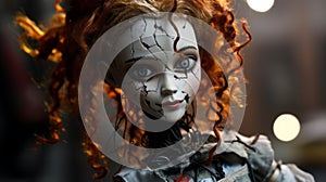 Urban Legends Doll: Close-up Photo Of A Disfigured Red-haired Toy