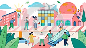 Urban Lifestyle and Sustainable City Living Illustration