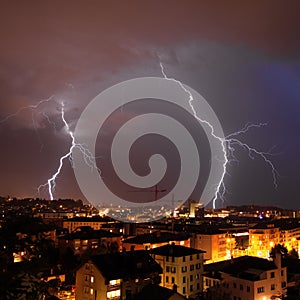 Urban lightning strike