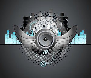 Urban Music Disco Ball Speaker Background