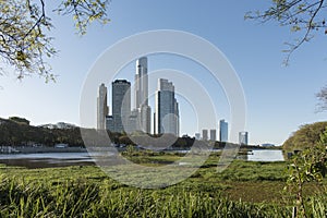 Urban nature, modern buildings and a beautiful lagoon, at the Costanera Sur ecological reserve photo