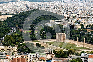 Urbano natura panoramico da da tempio da atene la città un natura verde 