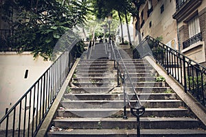 Urbano naturaleza escalera en París sobre el 