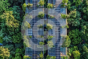 Urban Oasis: Solar Panels in Green City, generative ai