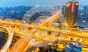 Urban overpass in nightfall