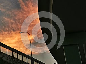 Urban overpasses bridge  in the sunset