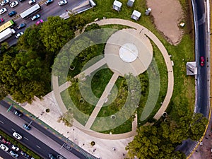 Park in the city aerial view photo