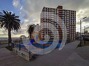 Urban playground games, barrio sur, montevideo, uruguay photo