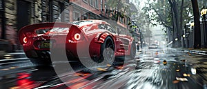 Urban Racing Vibes: Earn Crypto in a High-Octane Game. Concept Cryptocurrency Rewards, High-Speed photo