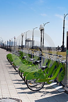 Urban rentable bike in parking