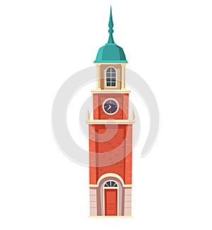 Urban retro colonial style building cartoon