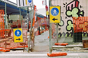 Roadwork with sign photo