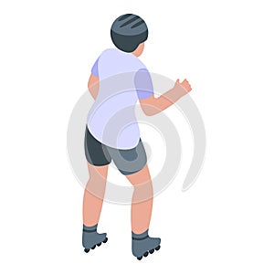 Urban rollerblade icon, isometric style