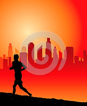 Urban runner graphic