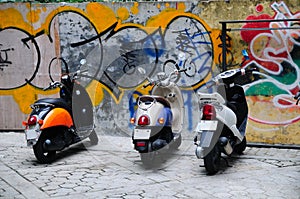 Urban Scooters Grunge Graffiti