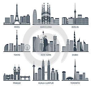 Urban Skylines Icons Set