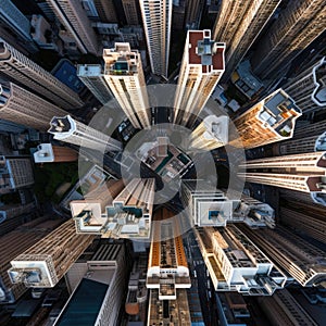 Urban Skylines Unveiled: A Drone\'s Spectacular Aerial Perspective of Megacity Roofs