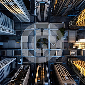 Urban Skylines Unveiled: A Drone\'s Spectacular Aerial Perspective of Megacity Roofs