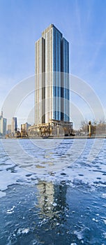 Urban sUrban skyscrapers under blue skies