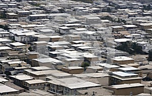 Urban slums, view from above