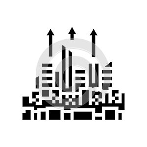 urban sprawl cyberpunk glyph icon vector illustration