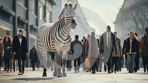 Urban Stripes: Zebra Strolling Through the City