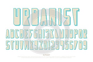 Urban style alphabet letters and numbers. , trendy font type design
