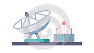 Urban Telecommunications: Large Satellite Dish Icon, vector design Generative AI