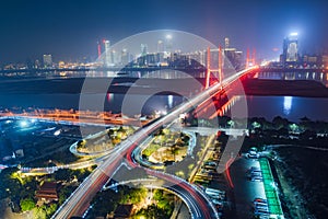 Urban traffic with cityscape in Shenzhen