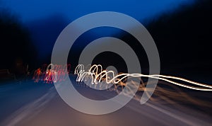 Urban Traffic Light Trails - Light trails from transport - rush hour.