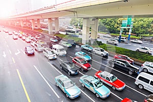 The urban traffic rush hour