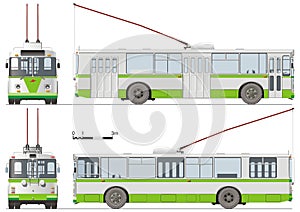 Urban trolleybus isolated photo