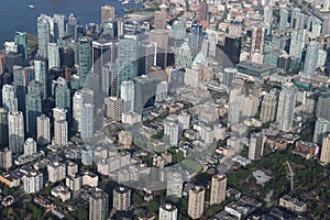 Urban Vancouver flight view cityscapes downtown photo