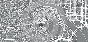 Urban vector city map of Arlington, Texas , United States of America