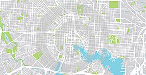 Urban vector city map of Balitmore, Maryland, United States of America