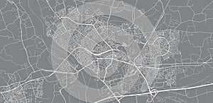 Urban vector city map of Deventer, The Netherlands