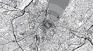 Urban vector city map of Geneve, Switzerland, Europe