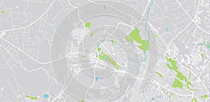 Urban vector city map of Krugersdorp, South Africa.