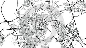 Urban vector city map of Mecca, Saudi Arabia, Middle East