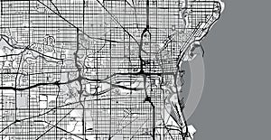 Urban vector city map of Milwaukee, Wisconsin, United States of America