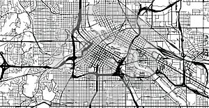 Urban vector city map of Minneapolis, Minnesota, United States of America