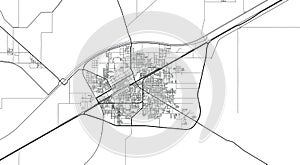 Urban vector city map of Okara, Pakistan, Asia.
