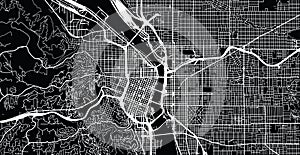 Urban vector city map of Portland, Oregon, United States of America