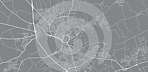 Urban vector city map of Randers, Denmark