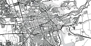 Urban vector city map of Santiago de queretaro, Mexico