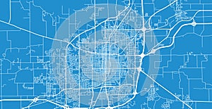 Urban vector city map of Springfield, USA. Illinois state capital