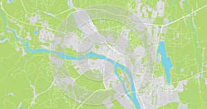 Urban vector city map of Umea, Sweden, Europe