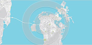 Urban vector map of Bahrain, middle east