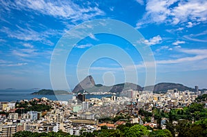 Urban view of Rio de Janeiro city with Sugarloaf Mountain